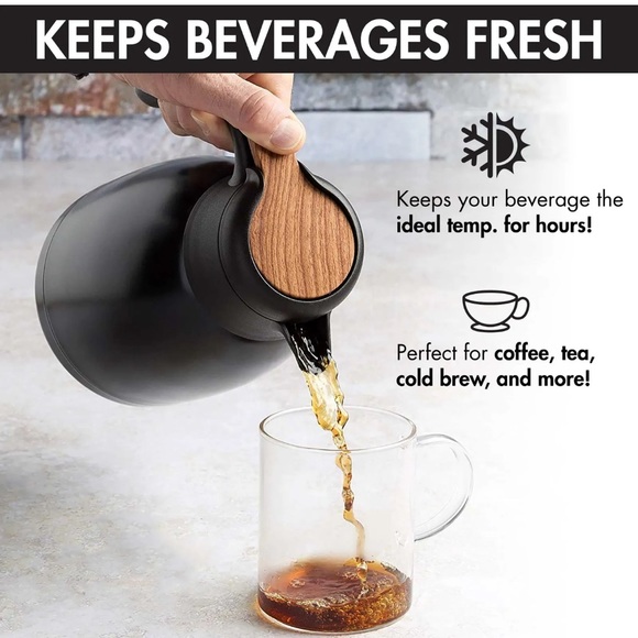 Primula Bryant Stainless Steel Thermal Carafe, 50 fl oz, Matte Black - Picture 7 of 9